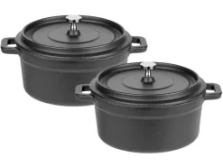 2 gietijzeren mini serveerpannen