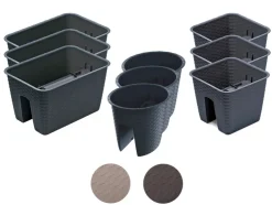 3 railing bloempotten