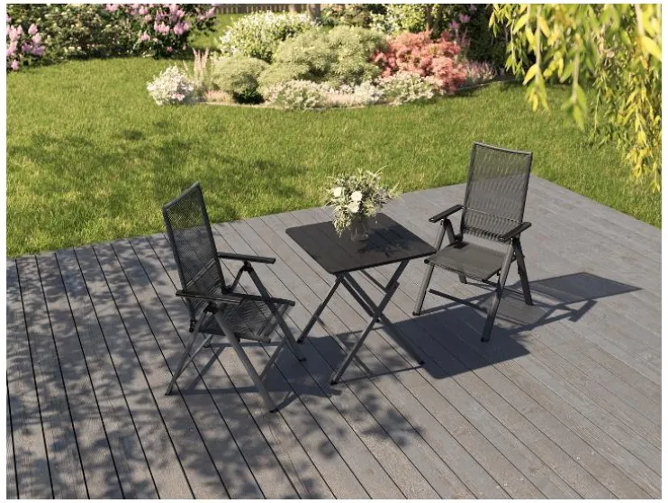 2 verstelbare tuinstoelen Miami