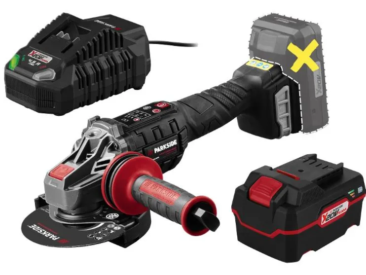 Accu-haakse slijper 20 V met accu en lader