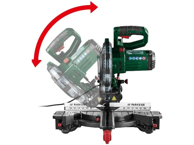 Afkortzaag met verstekfunctie 2000 W - zaagblad 210 mm
