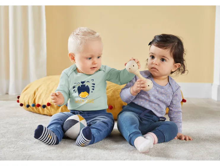 Babymeisjes rompertjes, 5 stuks, van zuivere bio-katoen