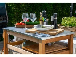 Bijzettafel met RVS blad