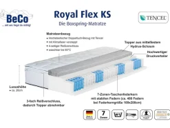 Boxspringmatras met pocketveringkern en comfortschuim topper Royal Flex