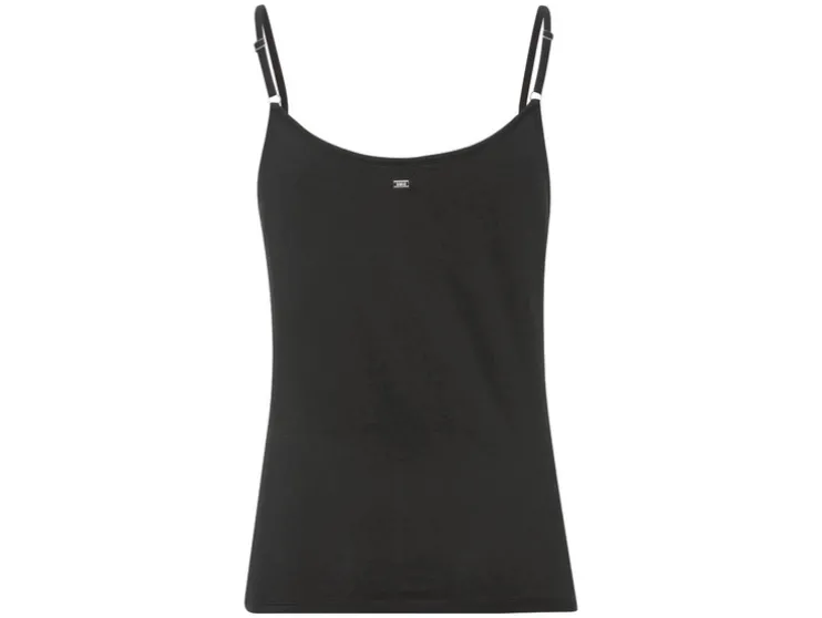 Dames spaghettibandjeshemd, 2 stuks, getailleerd gesneden