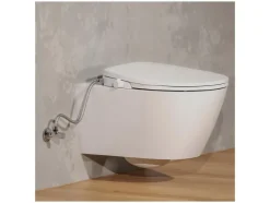 Douche-wc opzetstuk met soft-close-mechanisme en snelsluiting