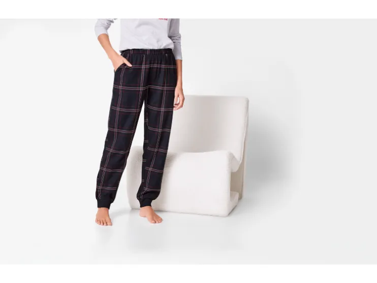 Flanellen dames pyjamabroek