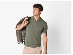 Gebreid heren poloshirt