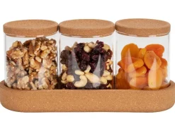 Glazen potten met deksel