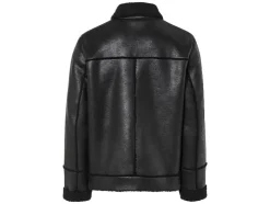 Heren bikerjack met imitatiebont