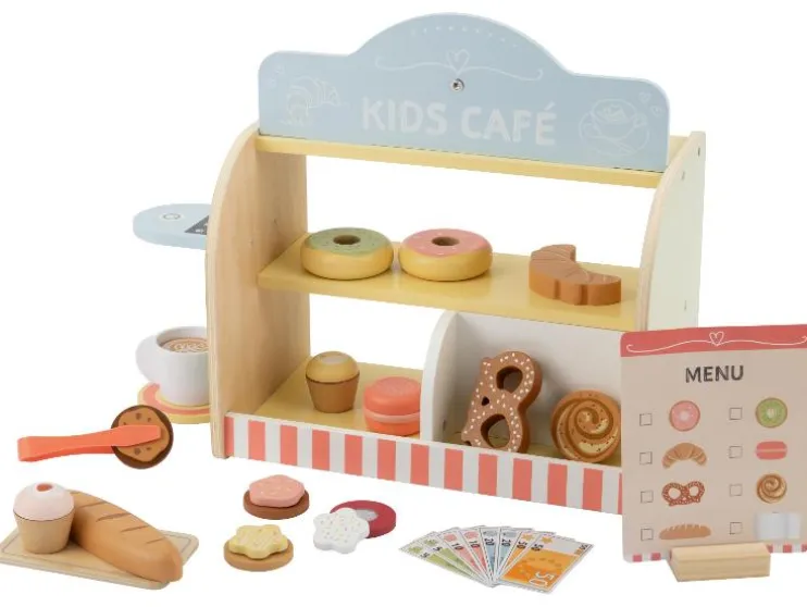 Houten speelgoed 2-in-1 BBQ of bakkerij & café