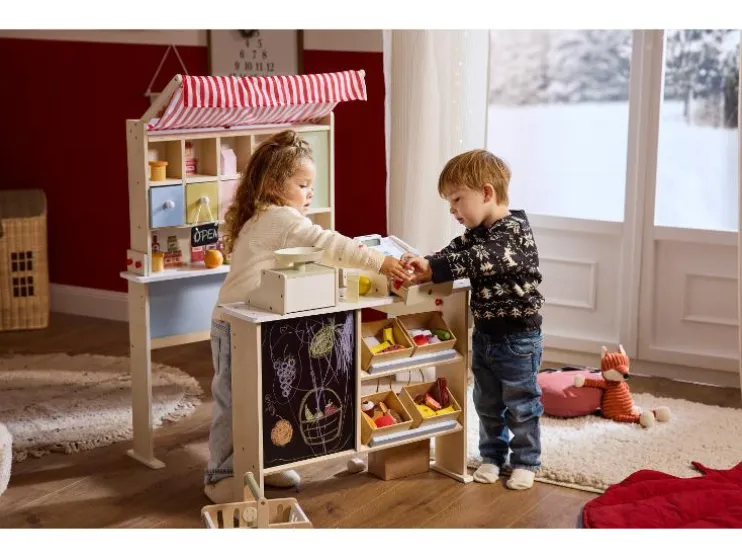 Houten speelgoedwinkel set