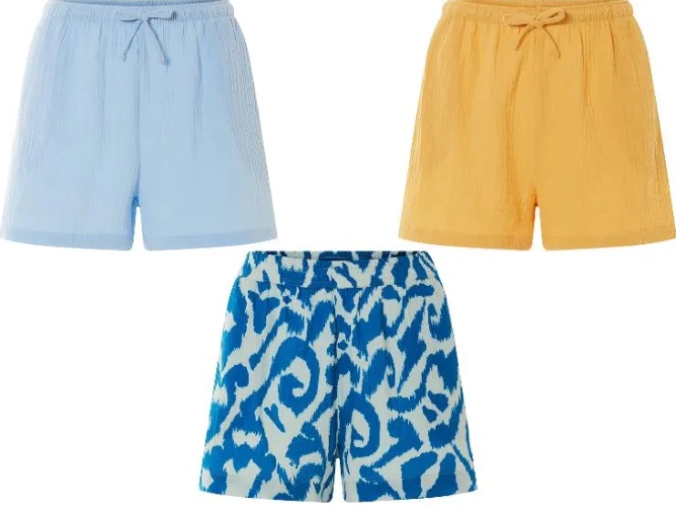 Korte mousseline dames broek