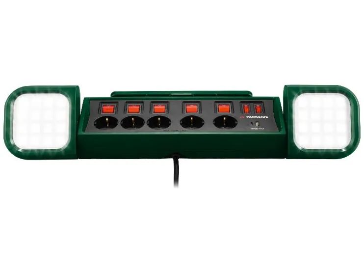 LED-werklamp met stekkerdoos