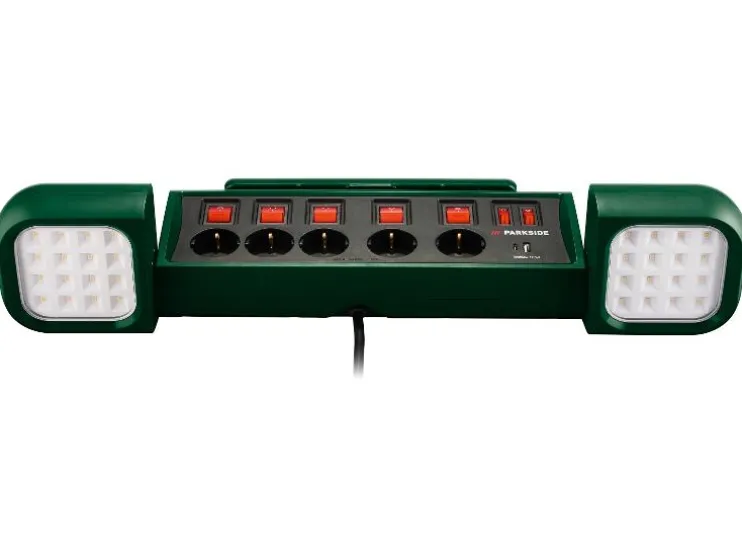 LED-werklamp met stekkerdoos