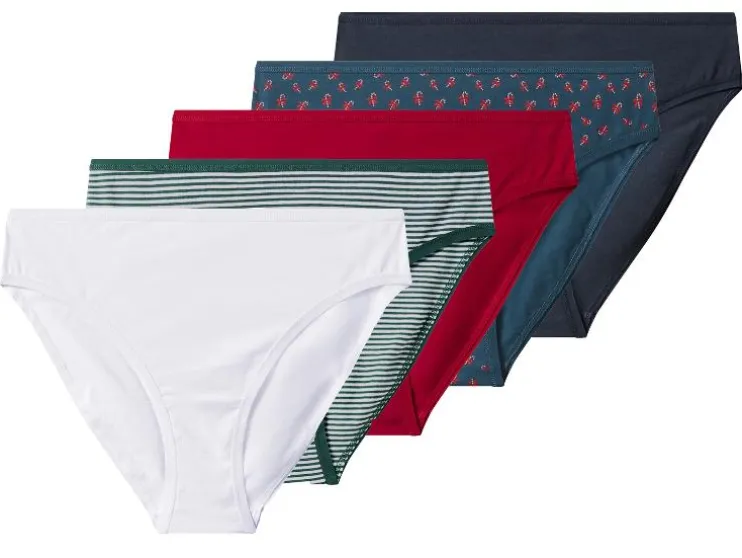 Set van 5 dames kerstonderbroeken