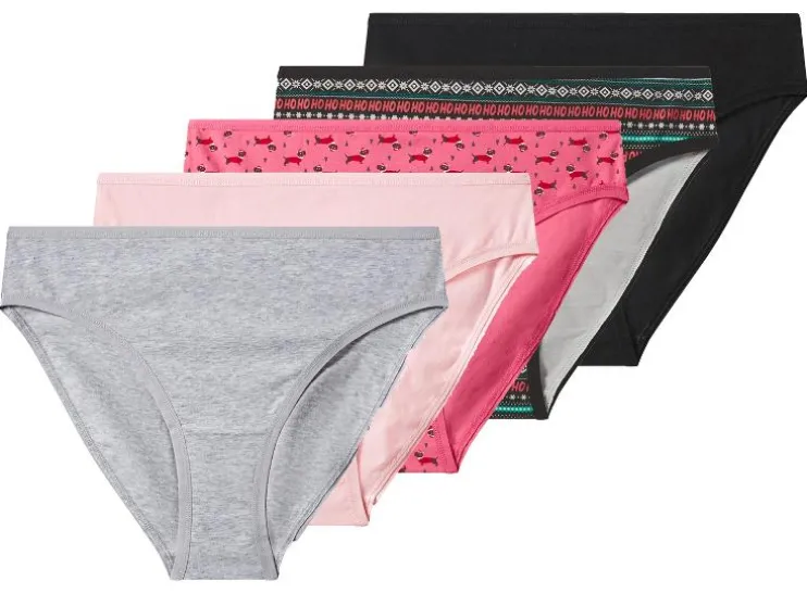 Set van 5 dames kerstonderbroeken