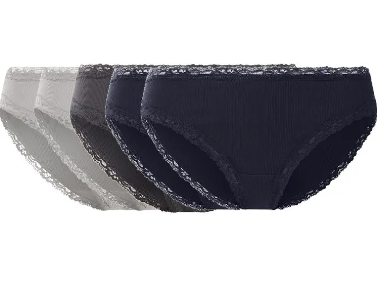 Set van 5 geribde dames onderbroeken