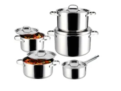 Set van 5 RVS pannen