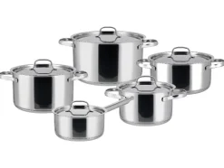 Set van 5 RVS pannen