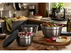 Set van 3 RVS schalen