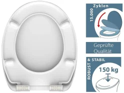 WC zitting duroplast, met soft-close-mechanisme