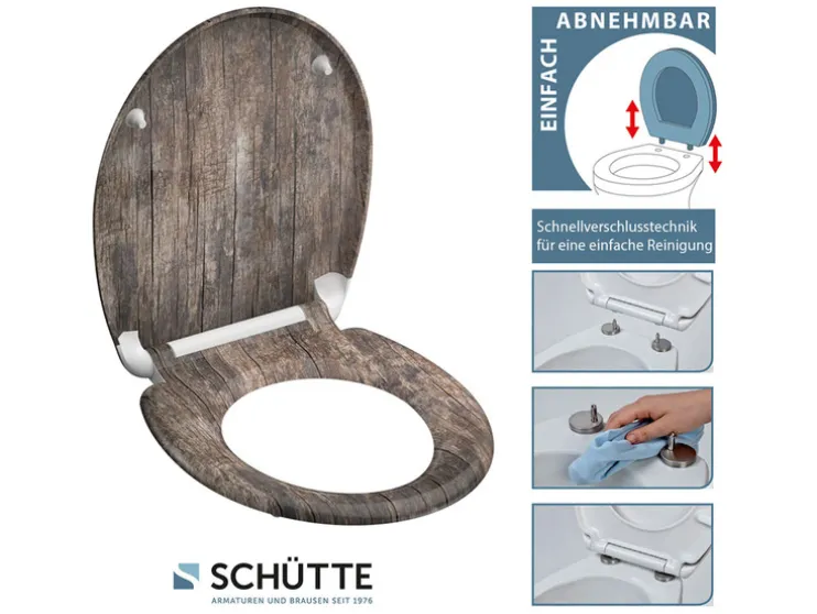 WC zitting duroplast, met soft-close-mechanisme