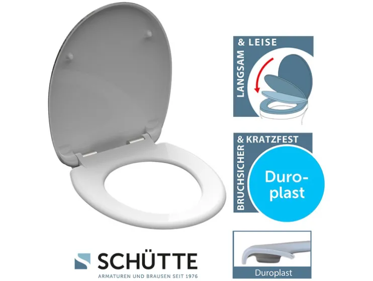 WC zitting duroplast, met soft-close-mechanisme